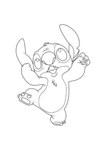 imagem stitch dança para colorir