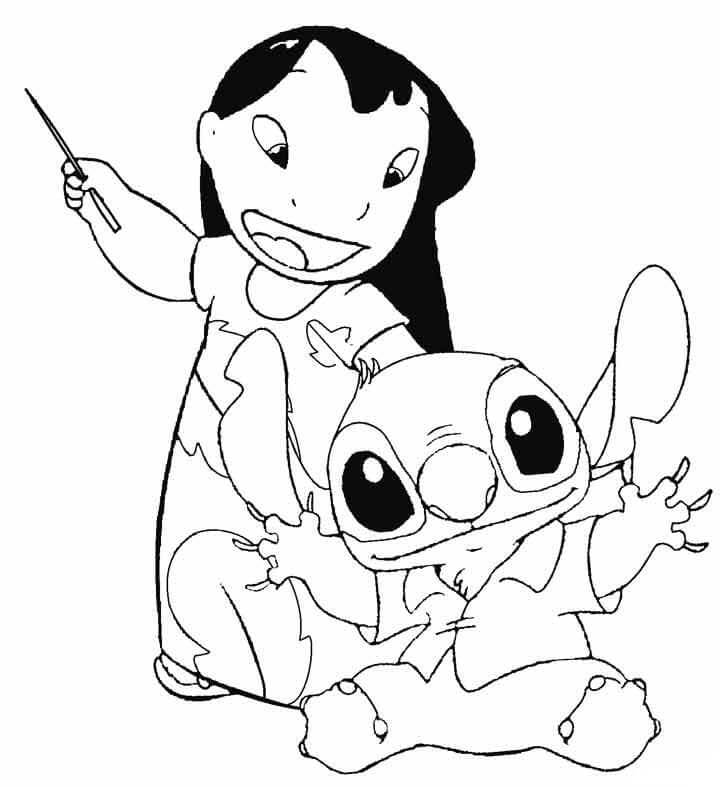 pintar desenho do stitch com lilo