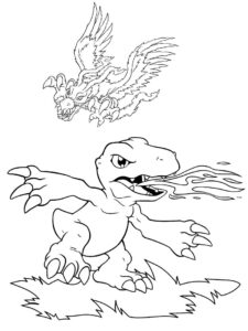 Desenho de Digimon Agumon para colorir