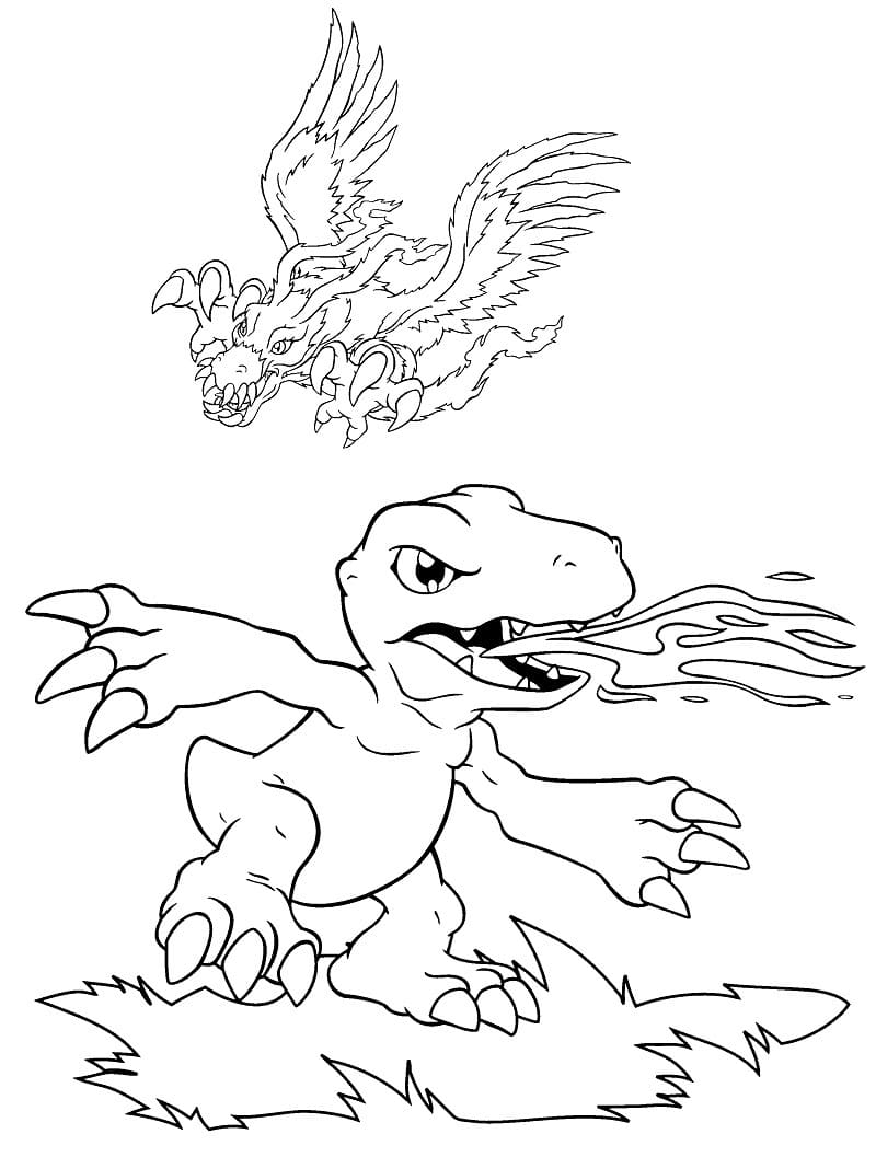 Desenho de Digimon Agumon para colorir