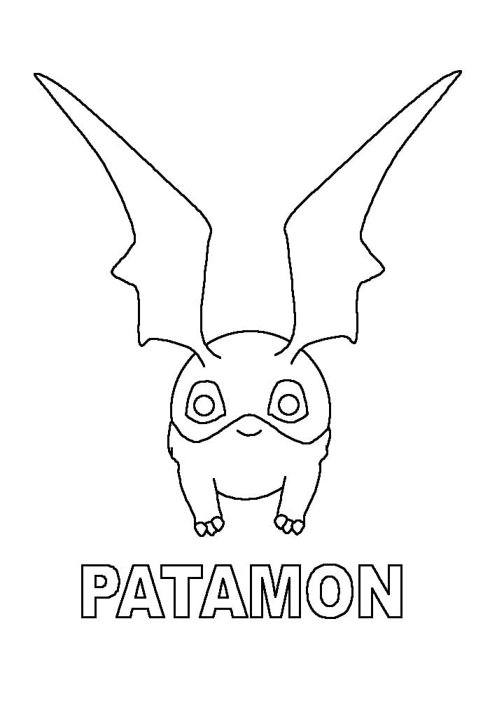 Desenho de Digimon Patamon para colorir