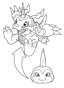Desenho de Gabumon Digimon Adventure para colorir