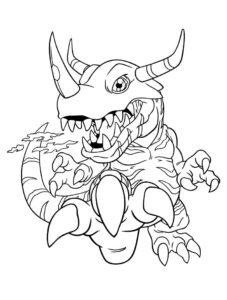 Desenho de Greymon Grátis Para Crianças para colorir