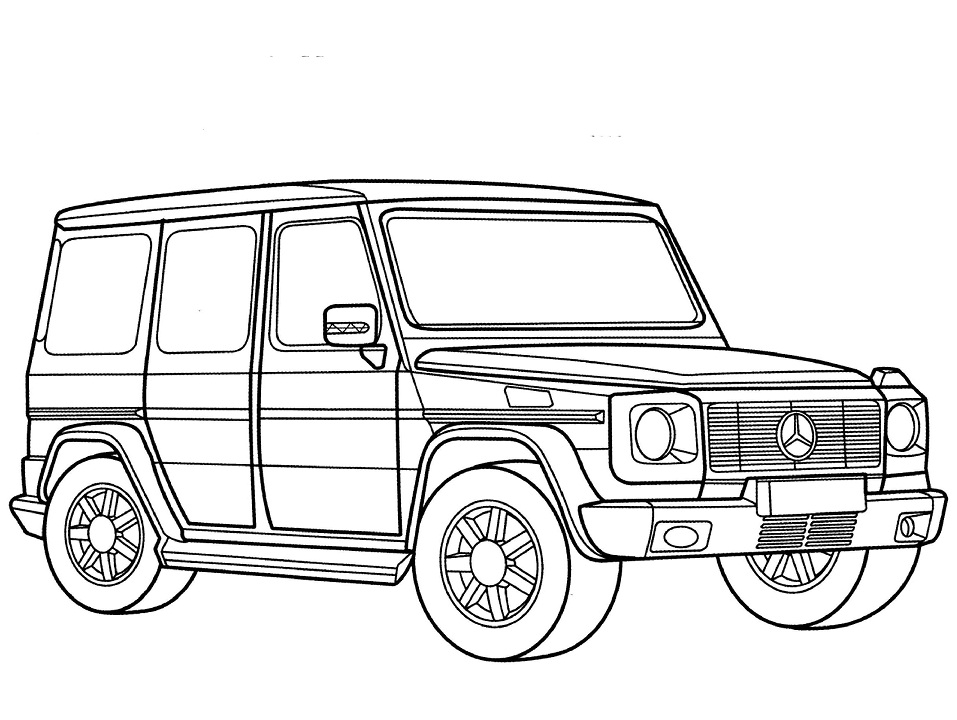 desenho carro mercedes g class para colorir