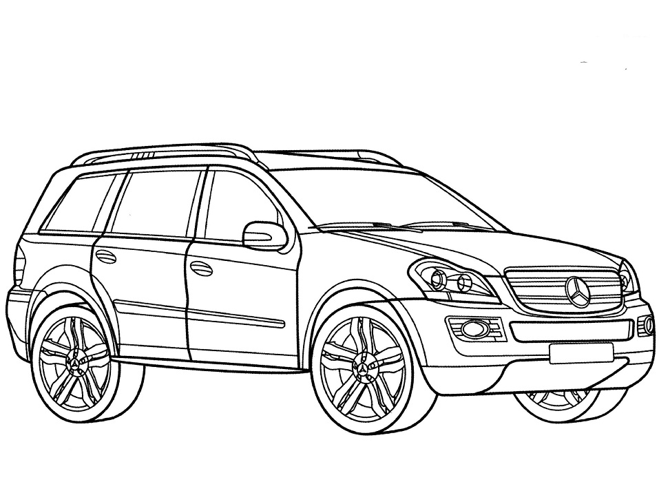 desenho carro mercedes gl class para colorir