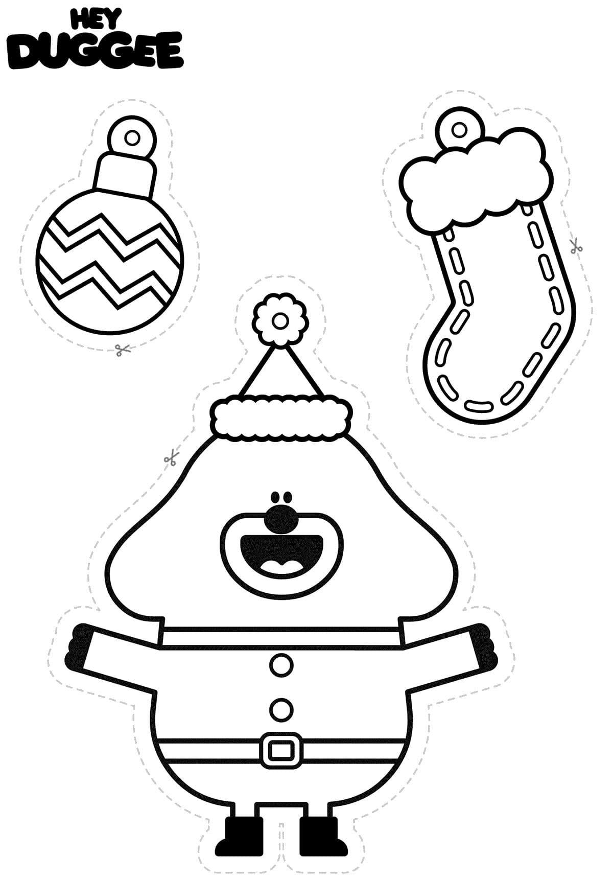 desenho de duggee no natal para colorir