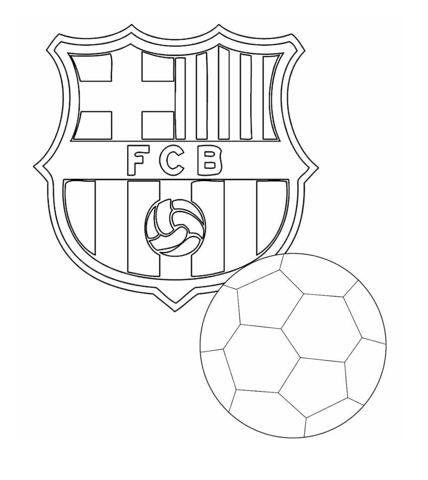 desenho de escudo do barcelona imprimível grátis para crianças para colorir