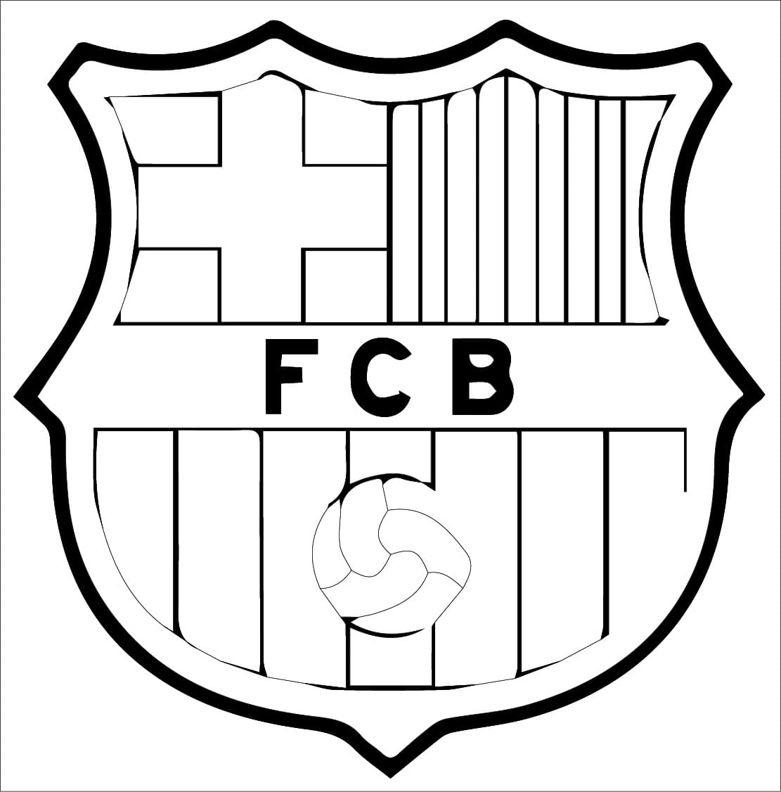 desenho de escudo do barcelona imprimível para colorir