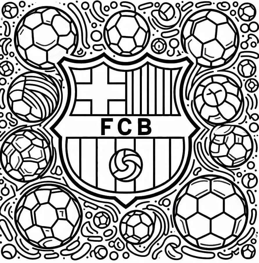 desenho de escudo do barcelona imprimível para crianças para colorir e pintar