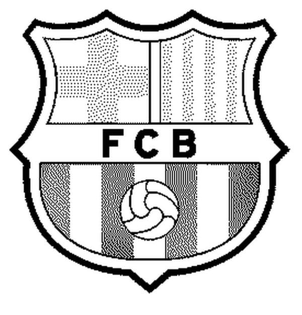 desenho de escudo do barcelona para crianças para colorir