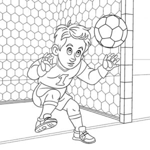 desenho de goleiro jovem para colorir
