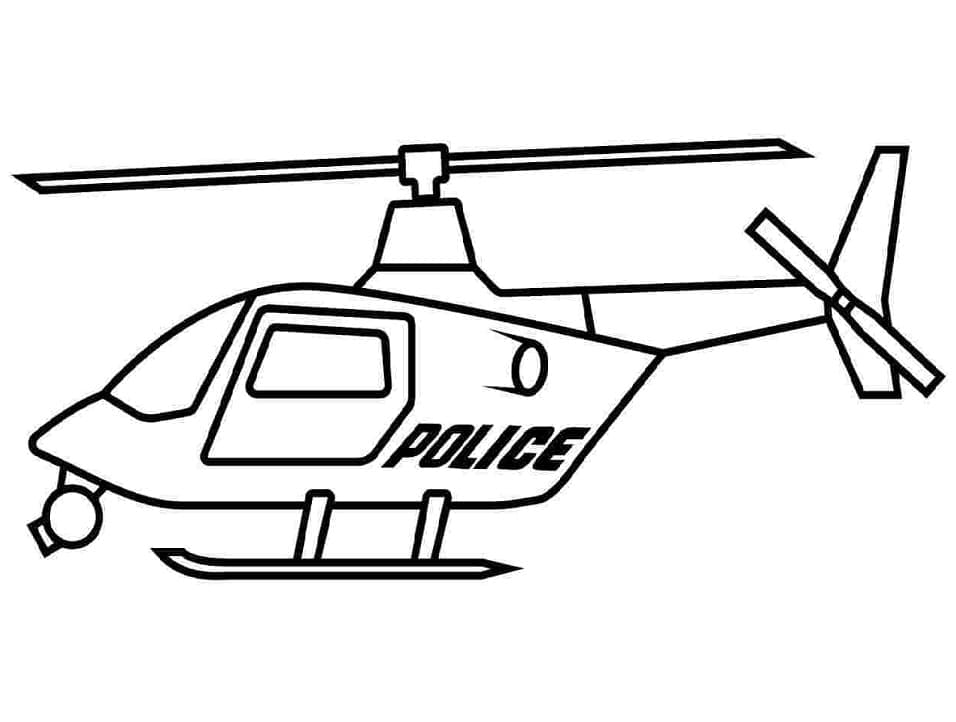 desenho de helicóptero da policia para colorir