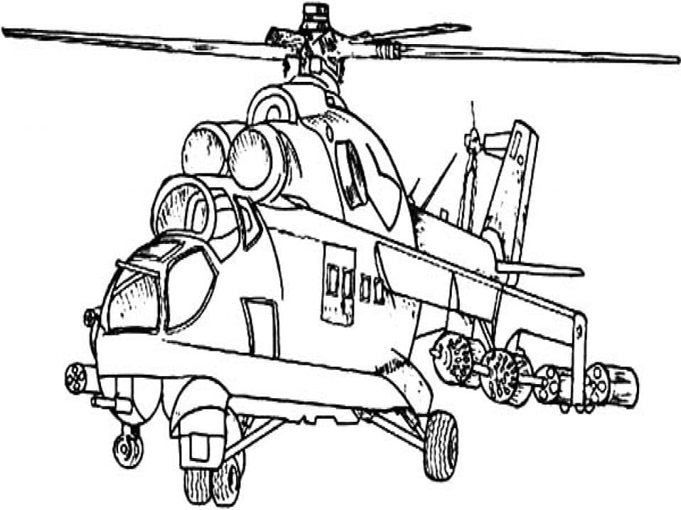 desenho de helicóptero do exercito para colorir e pintar