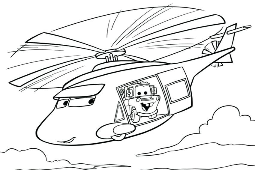 desenho de helicóptero do filme carros para colorir