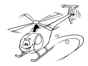 desenho de helicóptero engraçado para colorir