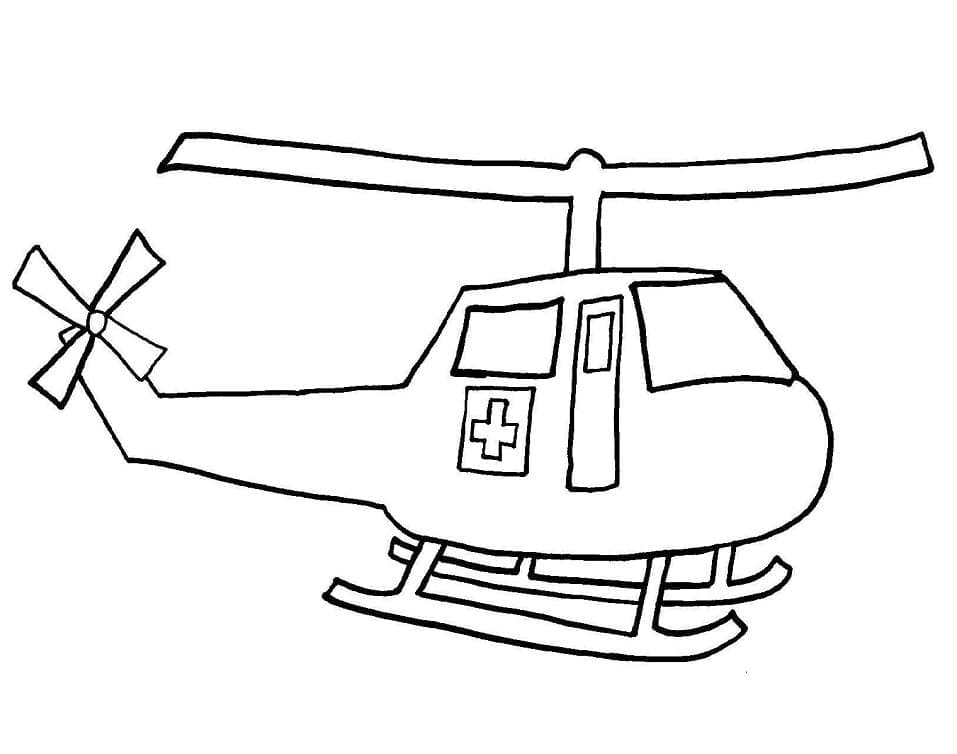 desenho de helicóptero medico para colorir