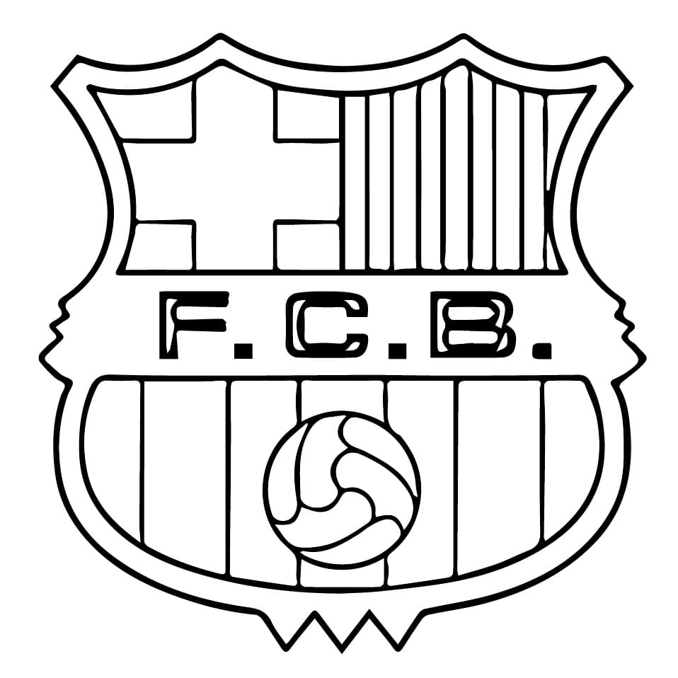 desenho de imagem de escudo do barcelona para imprimir e pintar pdf