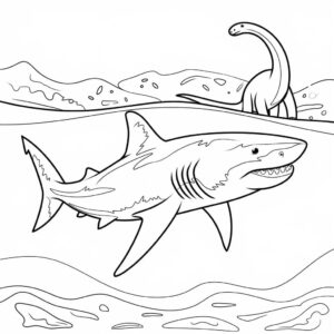 desenho de megalodon imprimível para colorir