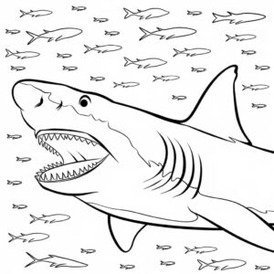 desenho de megalodon imprimível para crianças para colorir