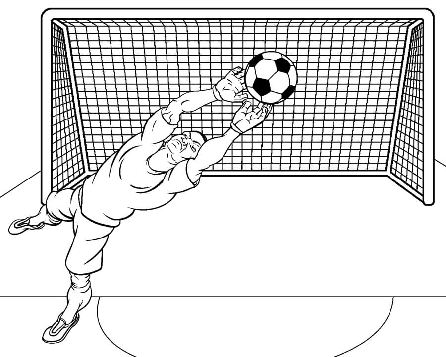 desenho de goleiro de futebol livro para colorir