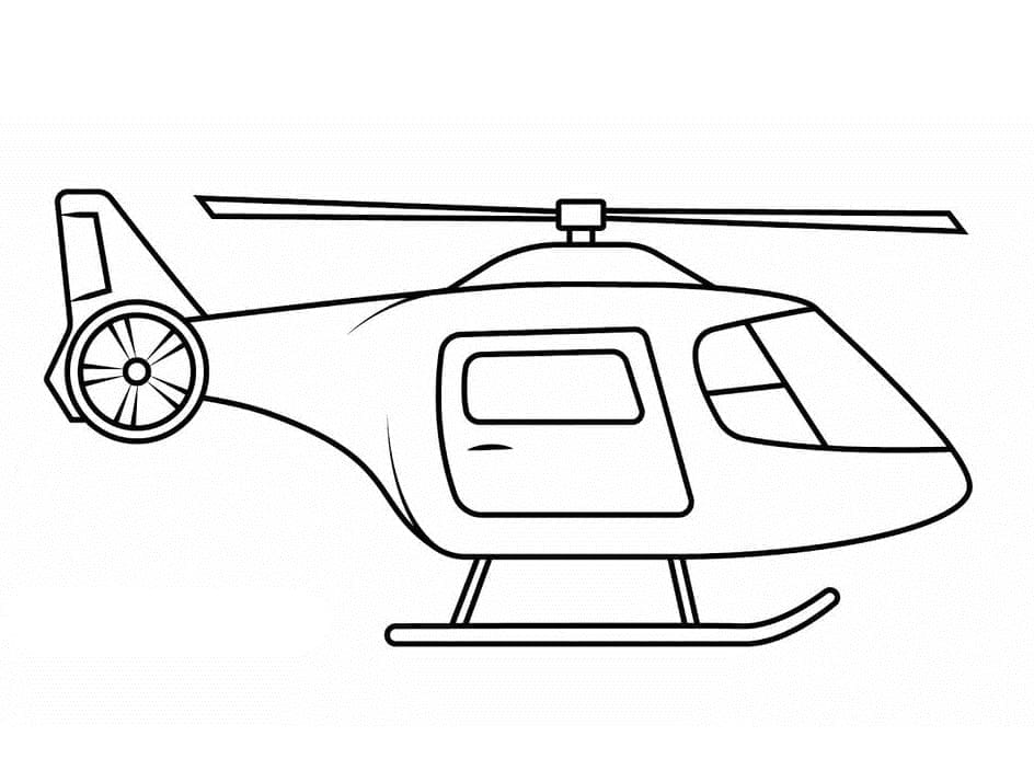 desenho de um helicóptero muito simples para colorir