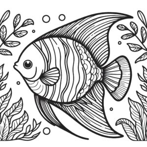 lustrações de peixe anjo pdf para colorir