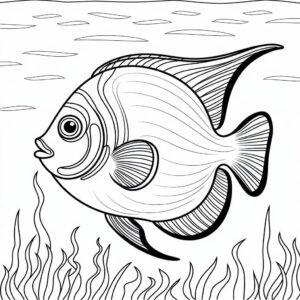 peixe anjo para imprimir e pintar