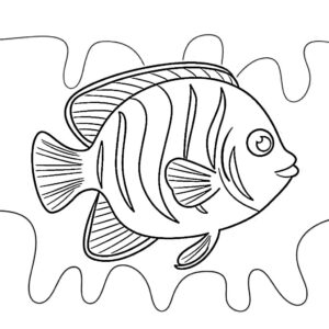 desenho de peixe anjo simples