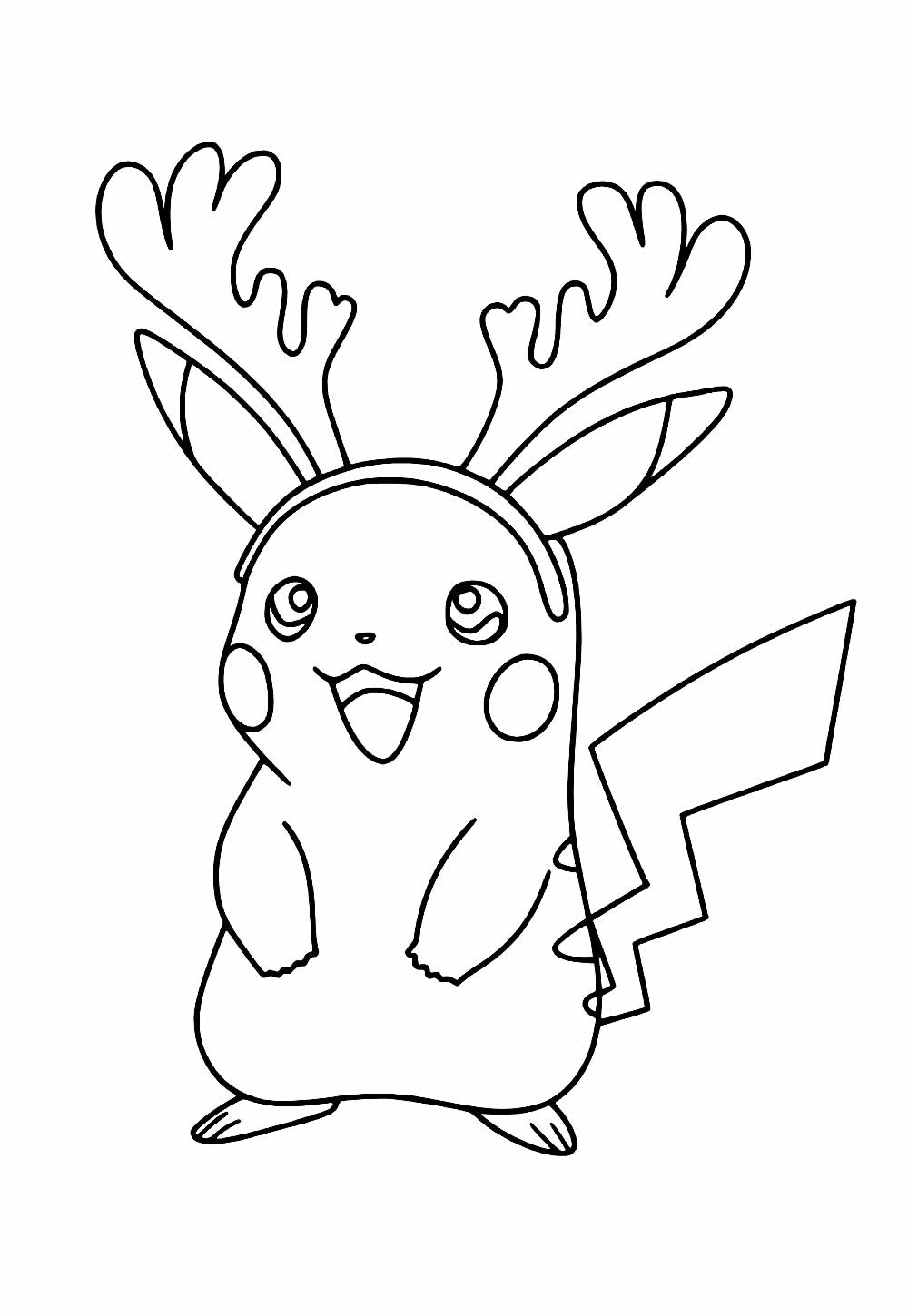 desenho para colorir de pikachu de natal