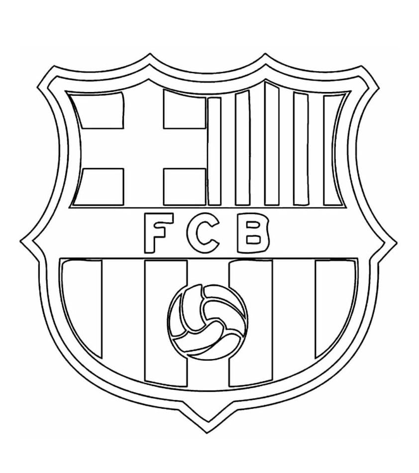 escudo do barcelona para colorir