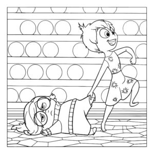 desenho de alegria e tristeza divertida mente 2 para colorir