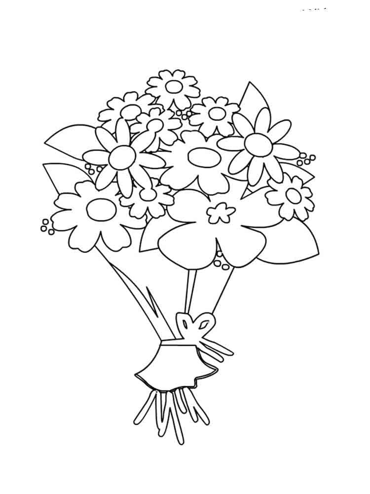 buquê de flores para colorir
