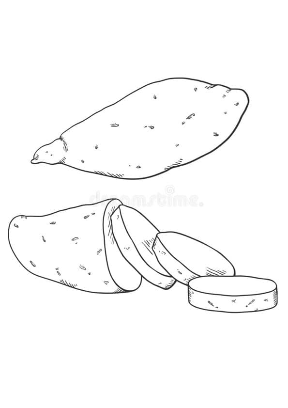 desenho de batata doce imprimível para colorir