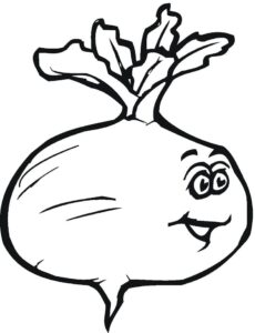 desenho de beterraba engraçada para colorir