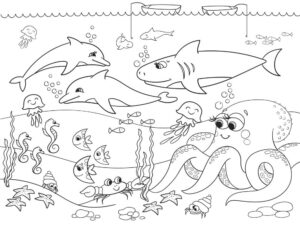 desenho de fundo do mar imprimível grátis para colorir