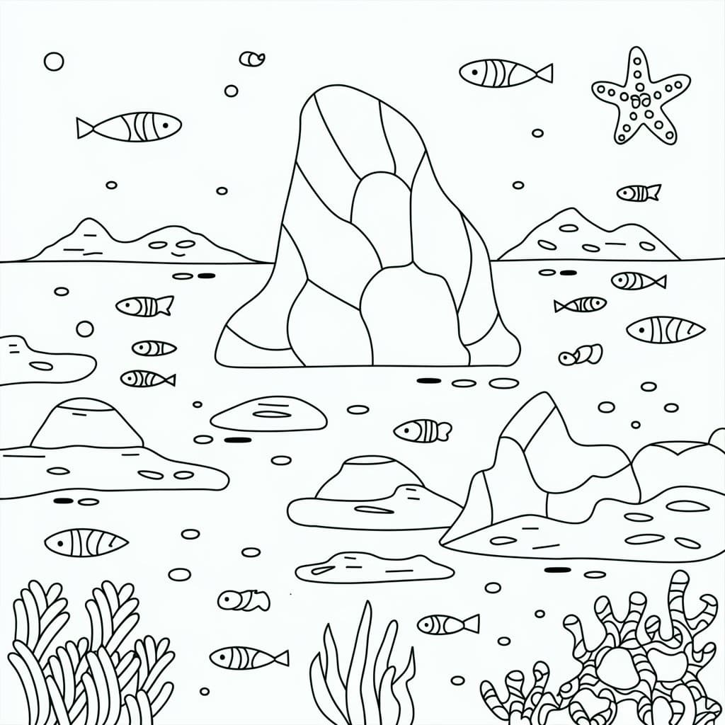 desenho de fundo do mar para crianças de 1º ano para colorir