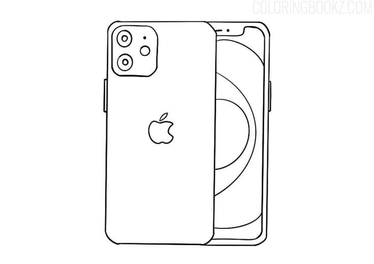 desenho de ikidspad iphone 12 pro max para colorir