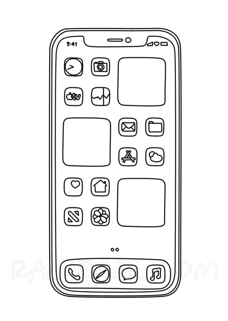 desenho de iphone 13 pro max ikidspad para colorir