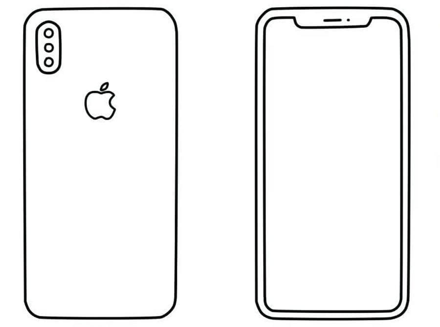 desenho de iphone xs ikidspad para colorir