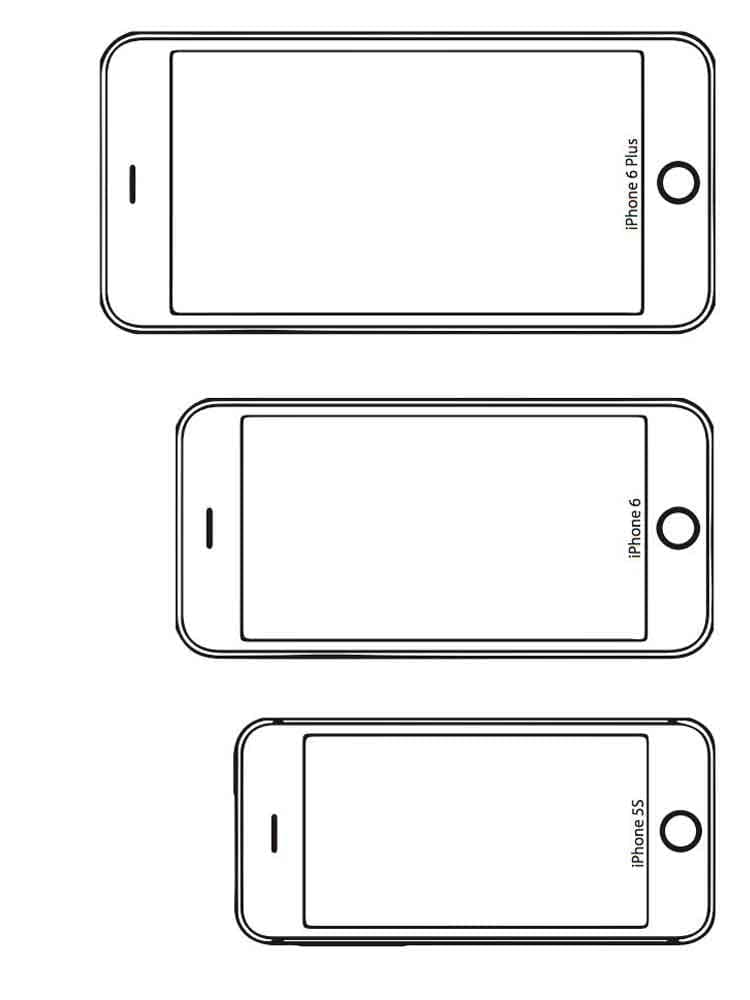 desenho de tres iphone ikidspad para colorir