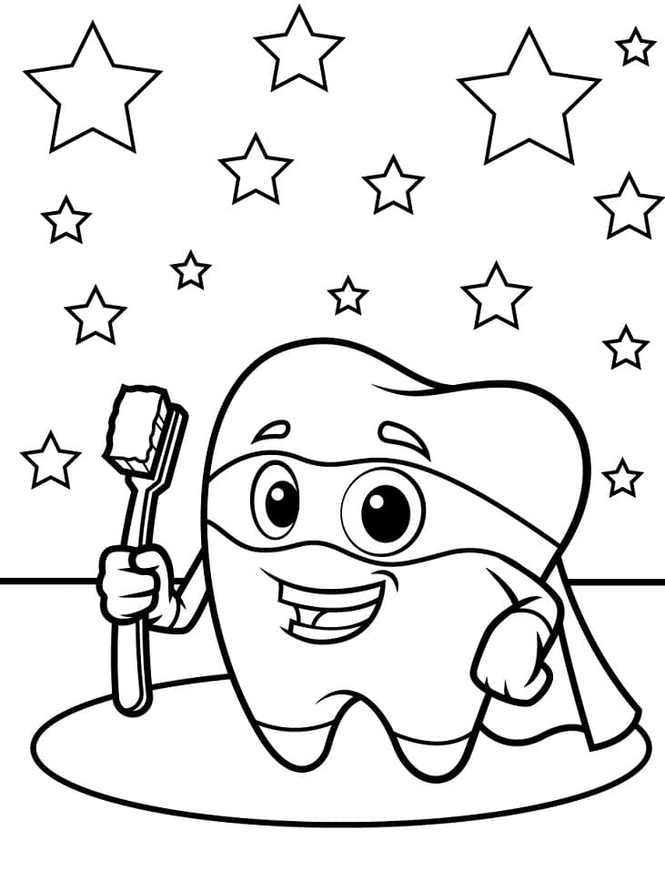 desenho dente para colorir