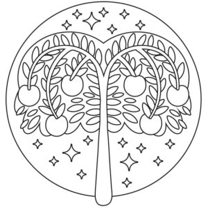 desenho fruta de macieira