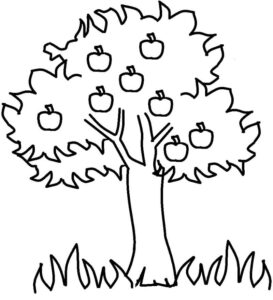 desenho macieira de outono para colorir