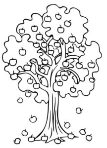 desenho macieira do pomar para colorir