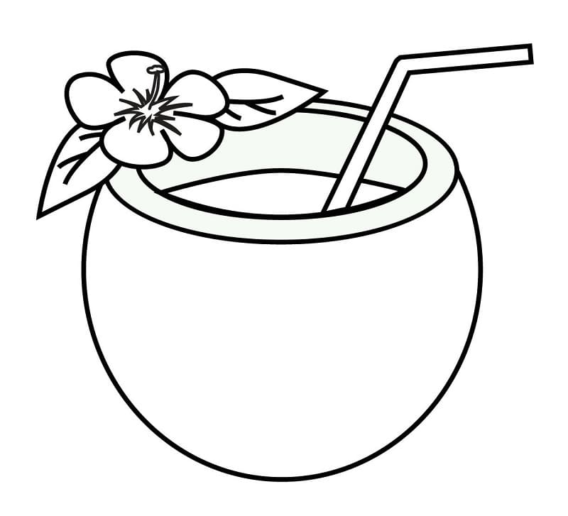 desenho suco de coco para colorir