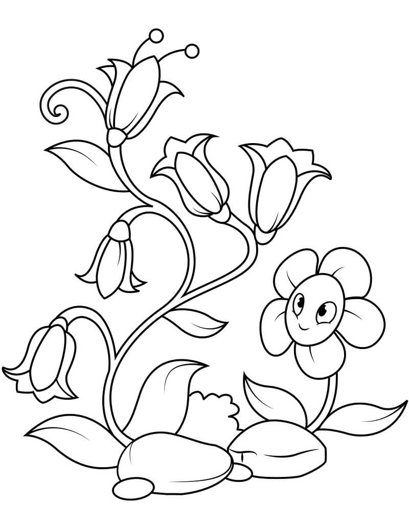 desenhos de campânula fofos para colorir
