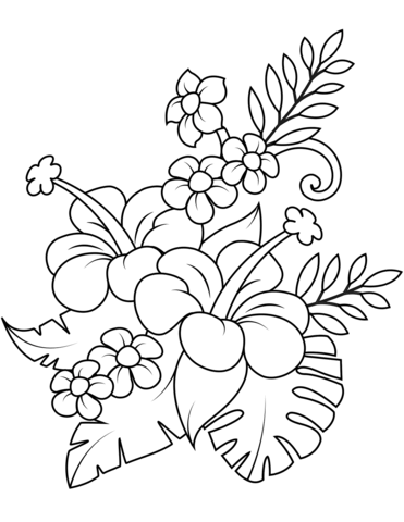 desenhos de hibisco para imprimir e colorir