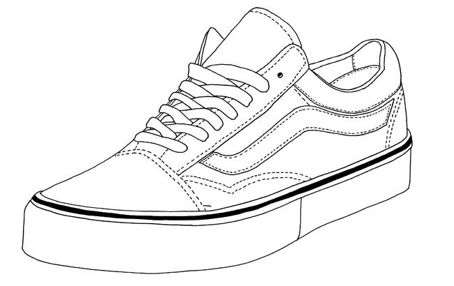 tênis vans old skool para colorir